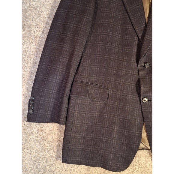 Hart Schaffner Marx Mens Blue Plaid Blazer Sport Coat Chest 44 in Union Made USA - Picture 12 of 13